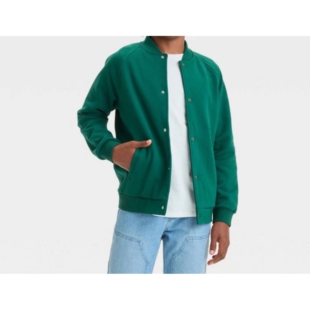* NWT* ART CLASS Kid’s Green Fleece Snap Front Bomber Jacket Sz Large 10-12